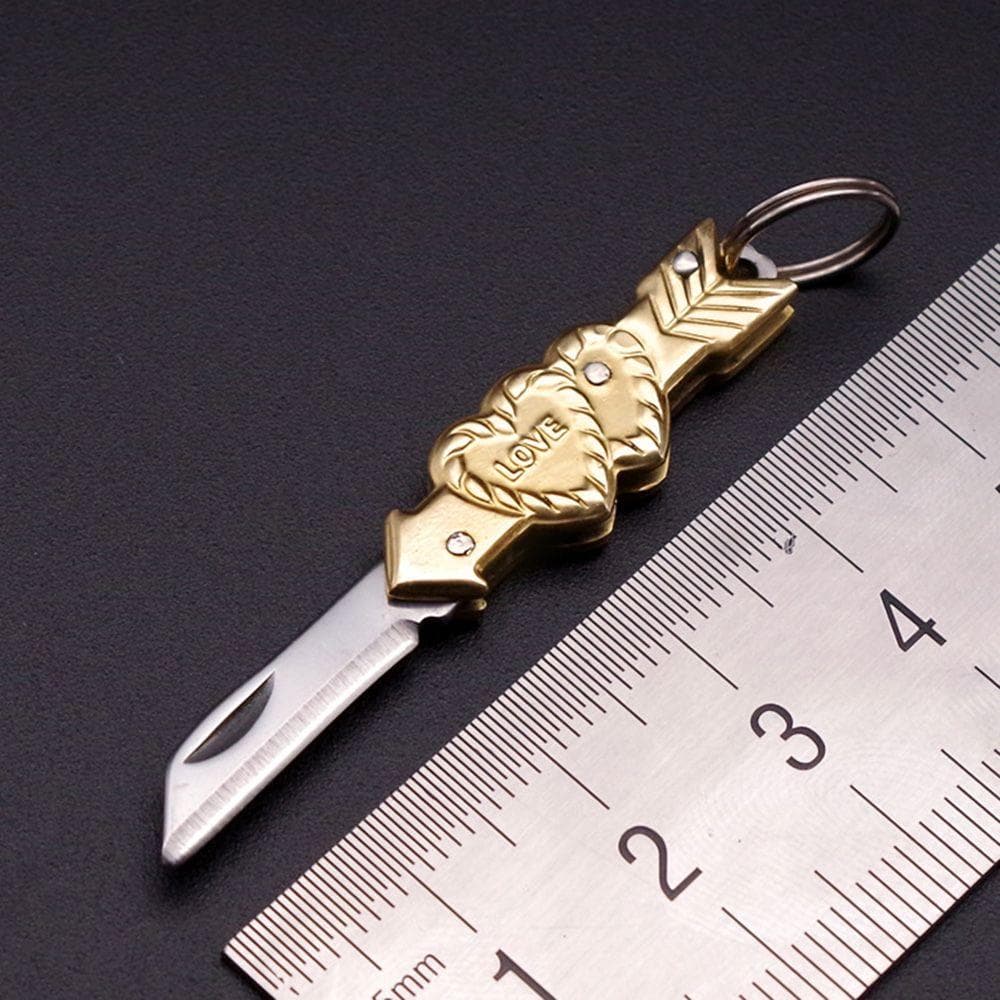 Steel School Office Supplies Paper Knife Skin-Peeler Keychain Multifunction Mini Folding Knife 3