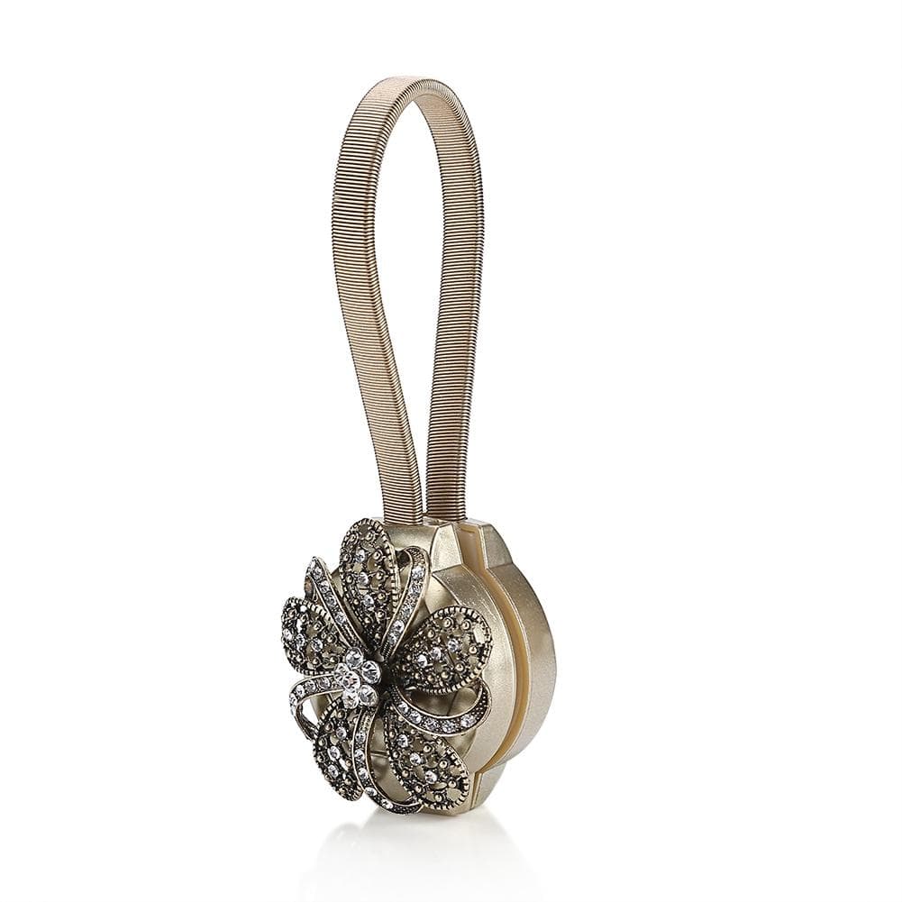 Retractable Magnetic Flower Curtain Clip Buckle Belt Holder Tie Belt Accessories Home Golden