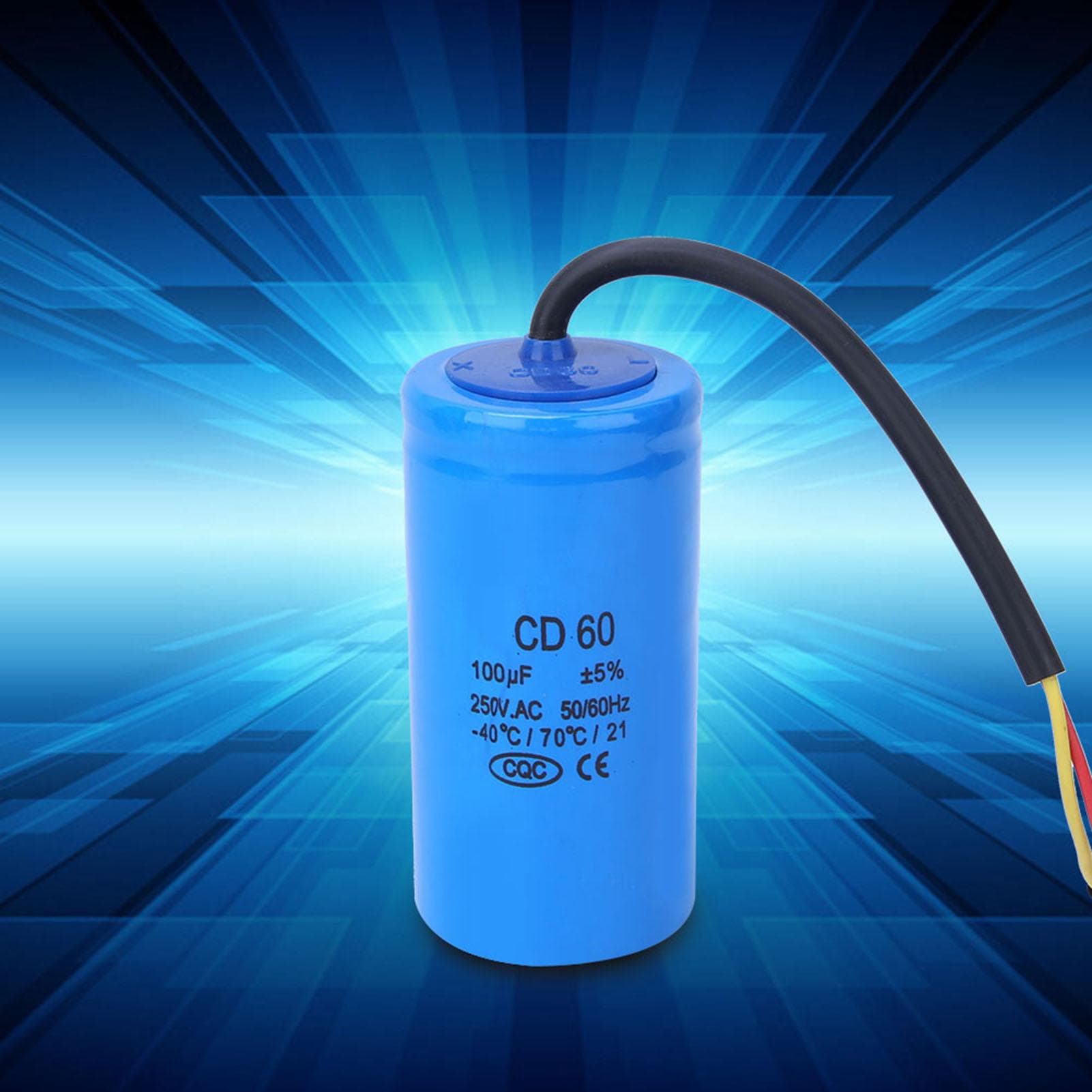 CD60 250V 100uf Switching Capacitor Explosion Proof Electronic Component for Refrigerators
