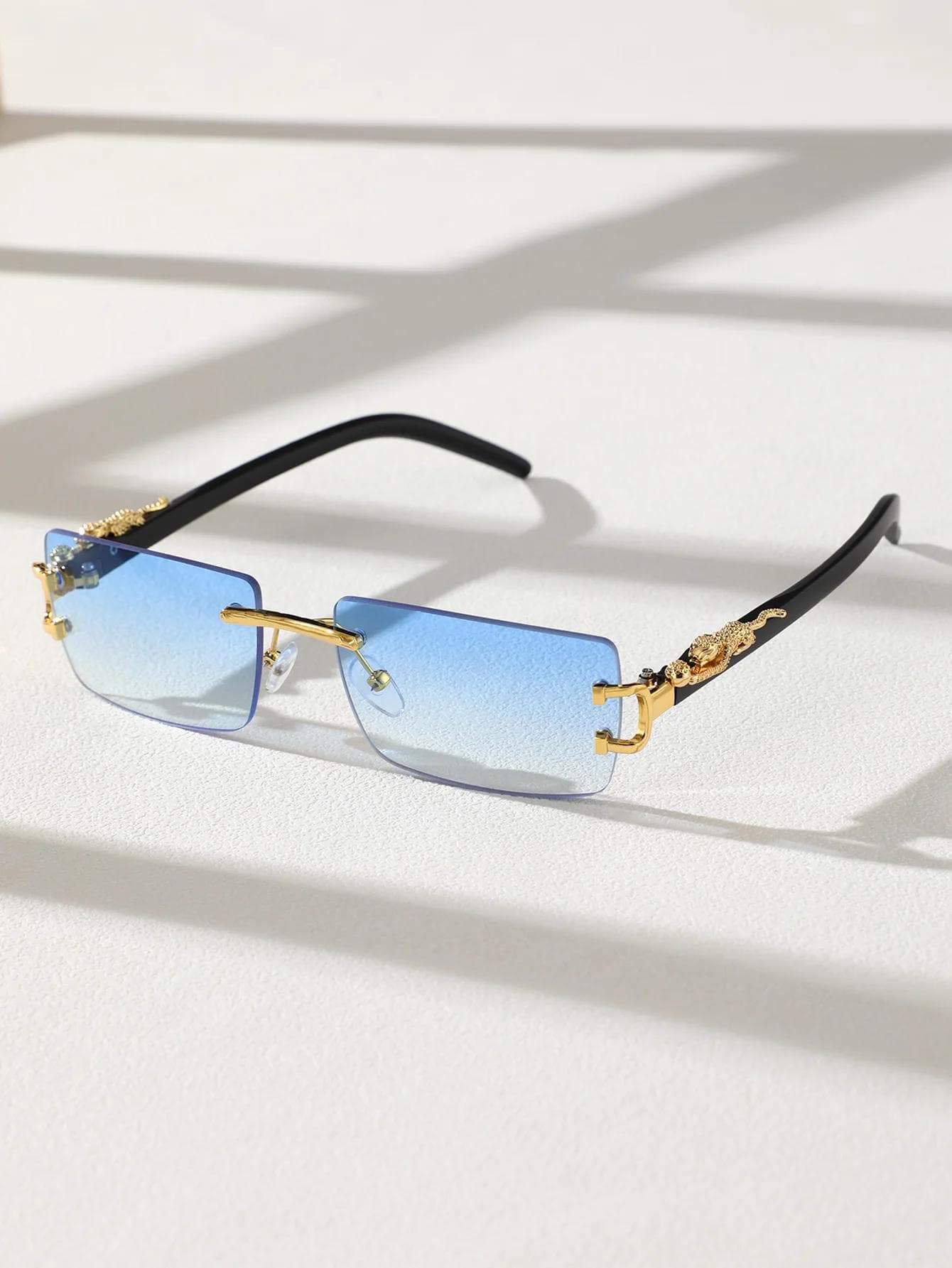 1 Pc Trendy Frameless Rectangular Sunglasses Personalized UV Protection For Daily Life Fashion