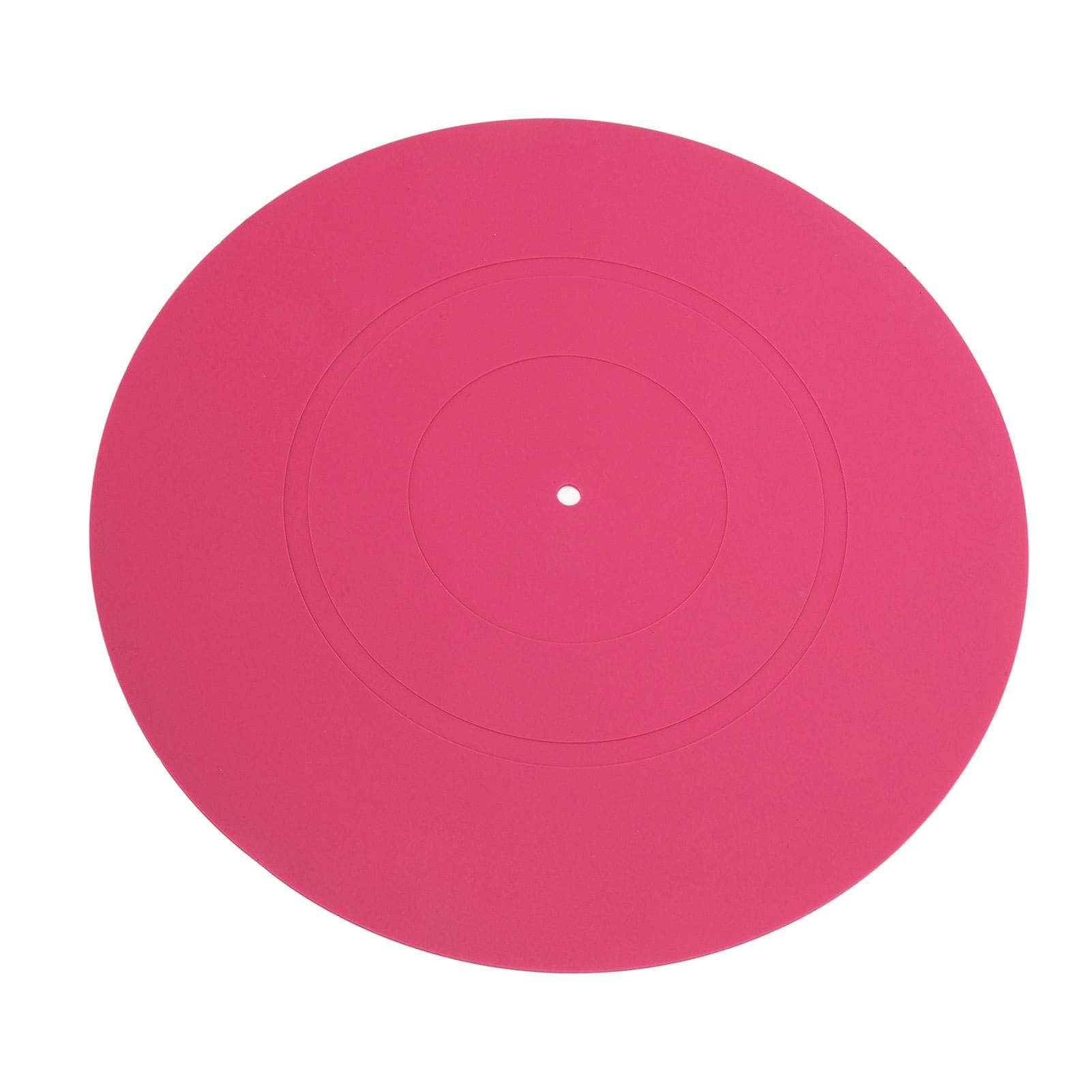 Turntable Mat Record Platter Slipmat Rubber Record Player Mat Universal for LP Record Players pink