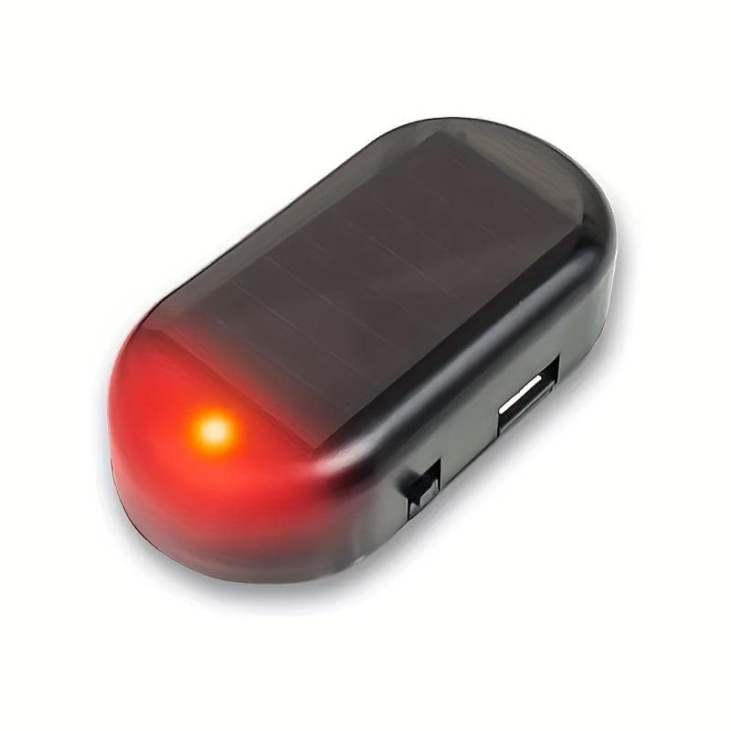 Solar-Powered LED Car Security Light - Universal Anti-Theft Warning System with Dual Charging (Red/Blue) 1 PC red