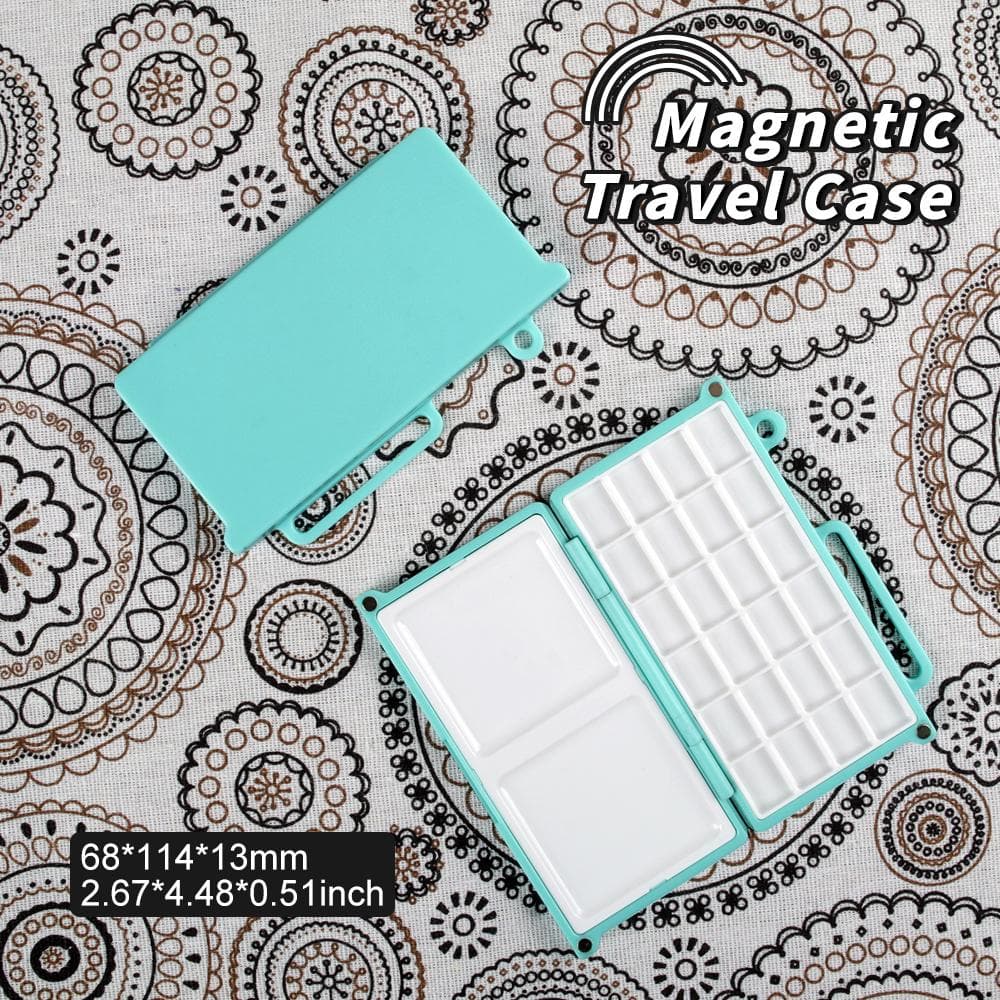 1pc Portable Magnetic Travel Plastic Painting Box for Watercolor Loose Leaf HandBook for Art Supplies