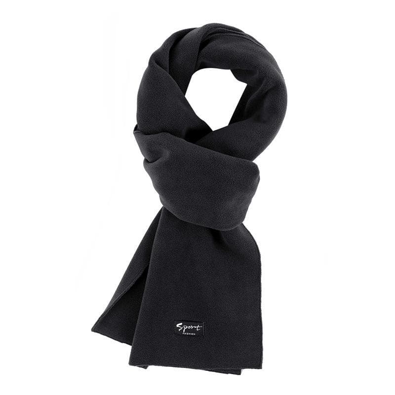 Women's High-End Polar Fleece Winter Scarf - Solid Color, Versatile, Warm, Cold-Proof, and Extended for Outdoor Neck Protection 180cm x 20cm dark gray
