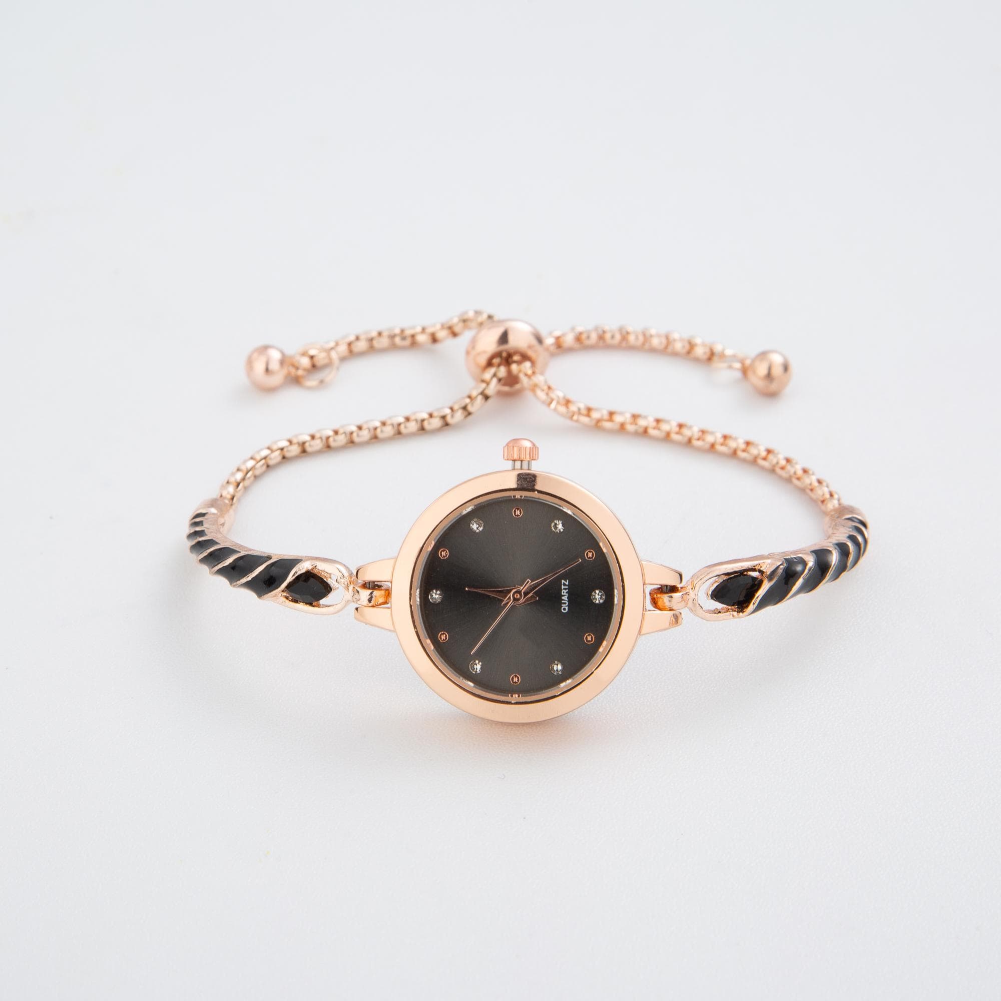 Elegant Bracelet Watches For Women Ladies Adjustable Bracelets Watch Fashion Quartz Wristwatches Gift black