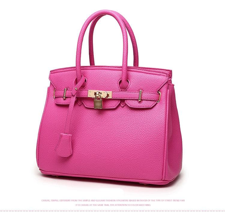Women Bag Litchi Pattern Bag Shoulder Diagonal Tote Bag Fashion Women's Bag Red Bridal Bag Rose