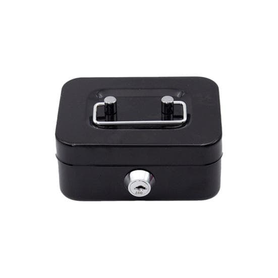 Piggy Bank with Lock And Key Portable Lockable Mini Cash Box Money Bank Security Lock Safe Case Coin Box Changes Storage Container black