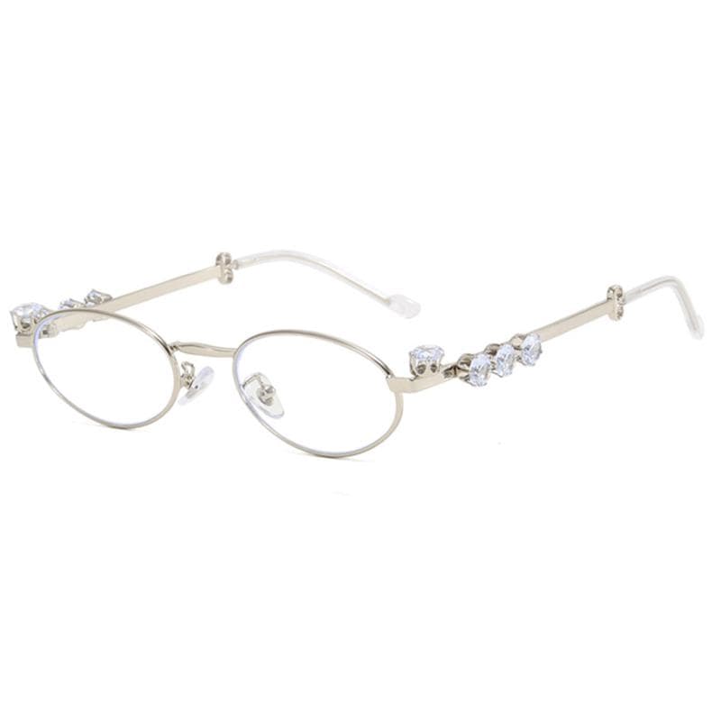 Diamond Design Vintage Ellipse Metal Frame Sunglasses Women Prescription Glasses -1.5 -2.5 -3.5 -4 myopia-4