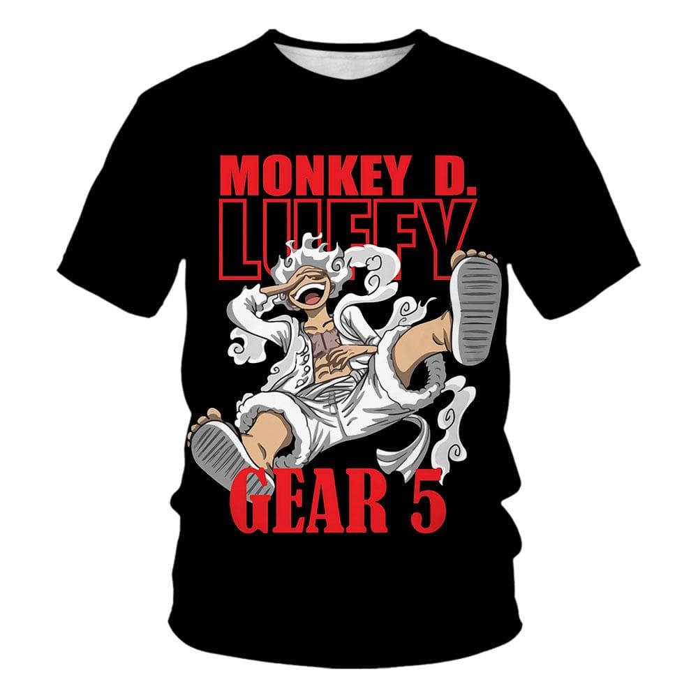 Fashion Kid Anime One Piece Luffy T Shirt Boy Clothing Kids Boys Tshirt Children T-shirt Summer Short Sleeve Tops Tees 2XL