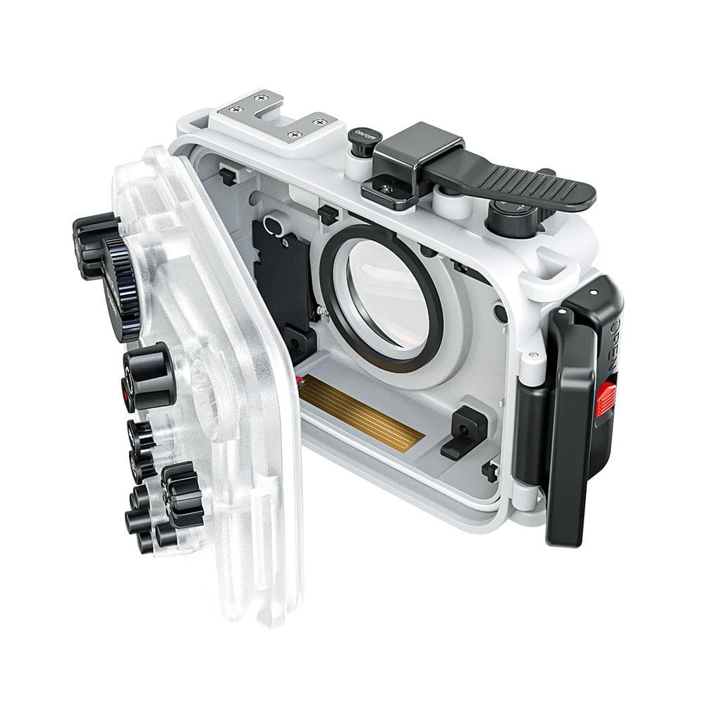 TG7 Camera Waterproof Case Housing Case for Action Camera Underwater 60m/195ft Diving Protective white