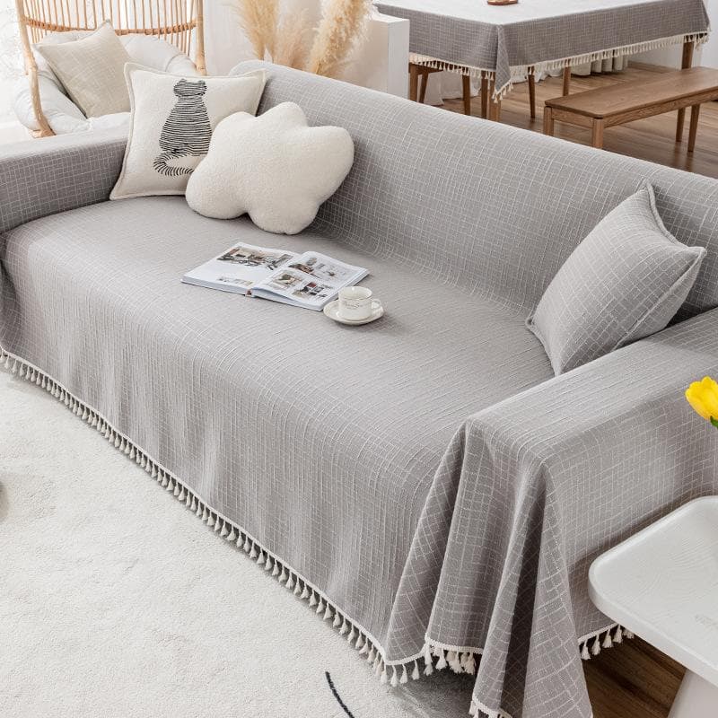 Sofa Cover Cloth Towel Soft Thick Suitable for All Seasons Cushion Car Blanket Classic Versatile Cotton Thread Woven Blanket 180x130cm1pcs
