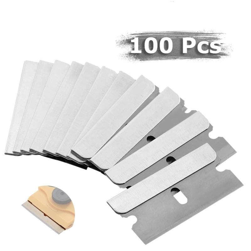 100pcs Razor Blade Refills Single Edge Extra Sharp Heat Treated Safety Knife Scrapers With Sleeve CN058