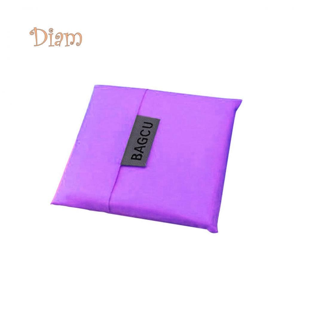 CO&LO Portable Folding Shopping Bag Large Capacity Tote Reusable Square Handle Handbag One Size purple