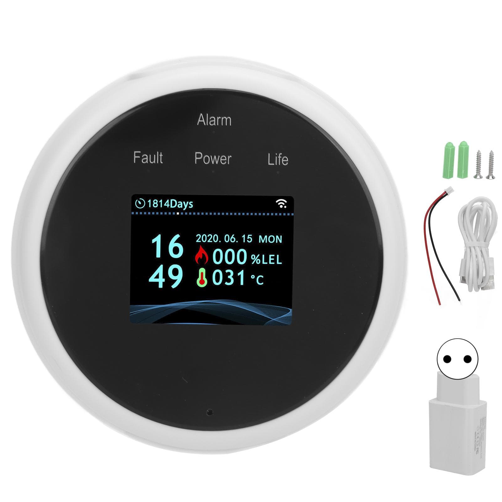WiFi Combustible Gas Alarm Methane Natural Gas Leakage Detector Sound Light Warning for Tuya