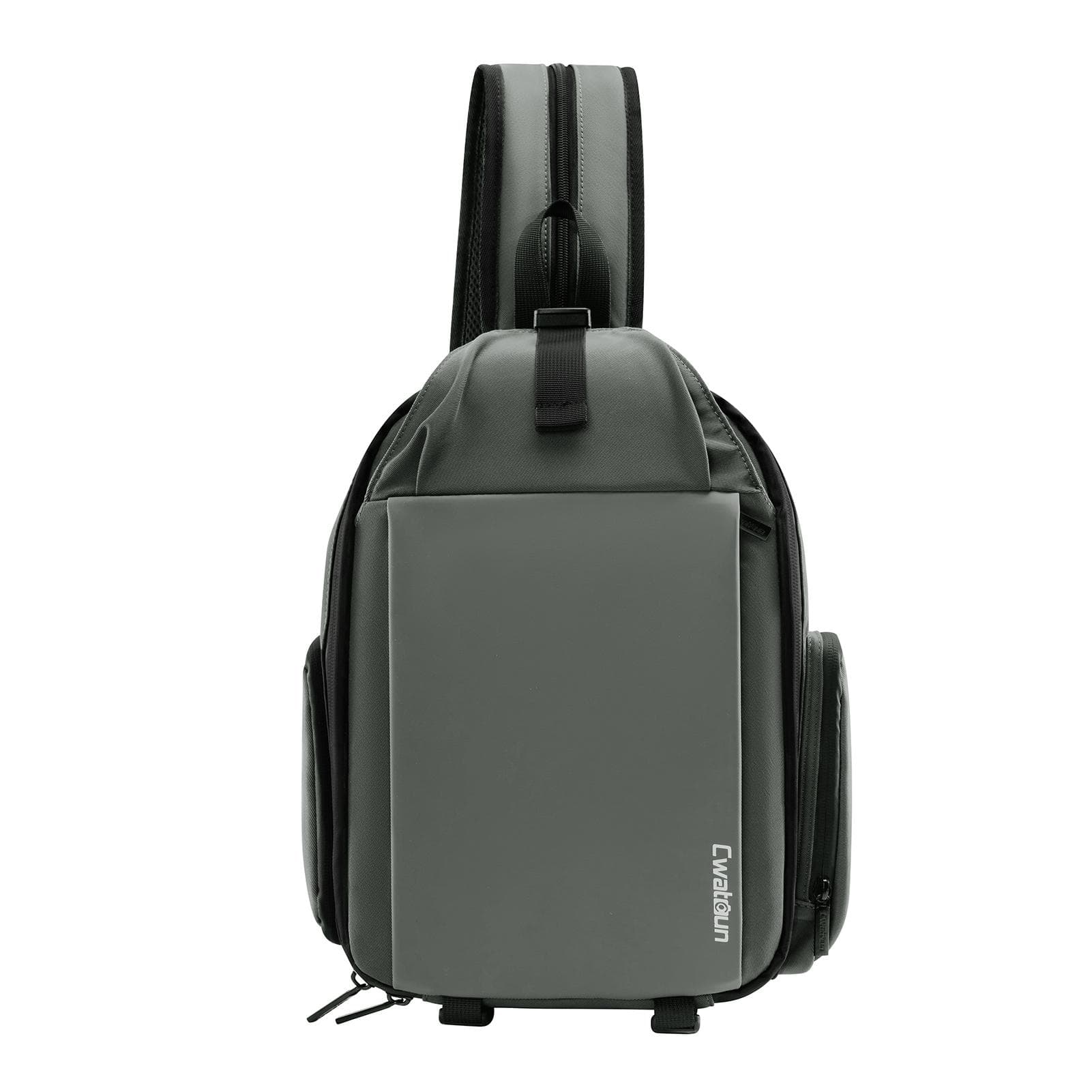 Cwatcun D107 Photography Camera Bag Camera Backpack Waterproof Camera Shoulder Bag with Side Pocket grey
