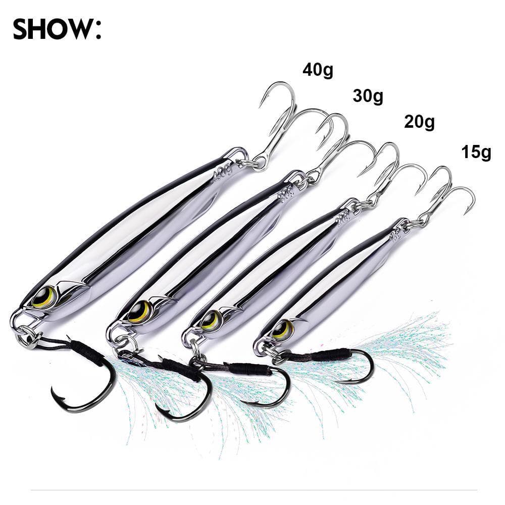 Long Shot Metal Jig Vib Blade Lure Electroplated silver Sinking Vibration Baits Vibe for Bass Pike Fishing Lures 40g
