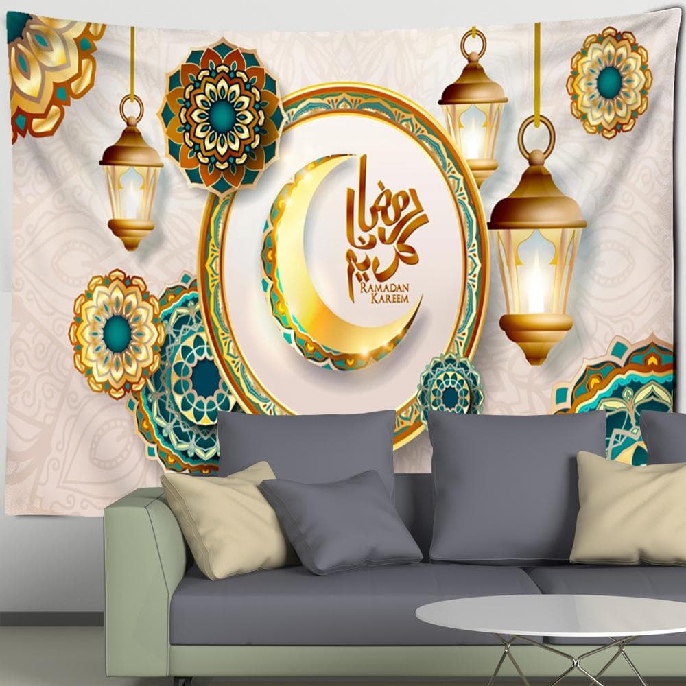Islamic Ramadan Festival Tapestry Wall Hanging Psychedelic Witchcraft Hippie Tapiz Art Aesthetics Room Home Decor 95x70cm