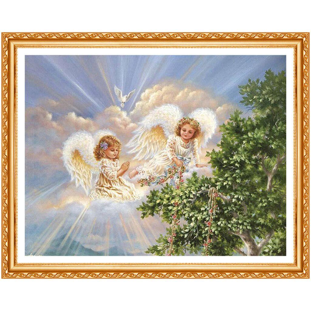 5D Diamond Embroidery Girl Angel Cross Stitch Crystal Round Diamonds DIY Diamonds Painting 20X30CM