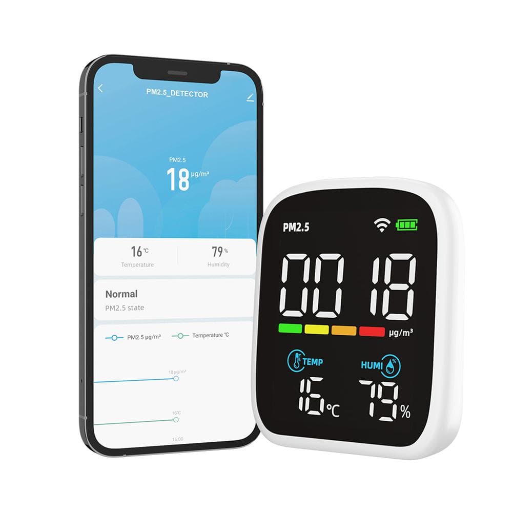 Portable LED Display PM2.5 Detector Multifunctional Temperature and Humidity Test Meter Laser multicolour