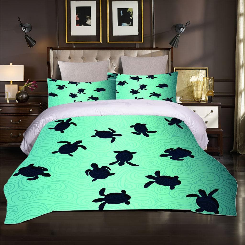 Duvet Cover Double 3D Animal Turtle Bedding Quilt Cover Gifts For Children Teenager Warm Summer Queen Size Set Comforter W90xL190cm