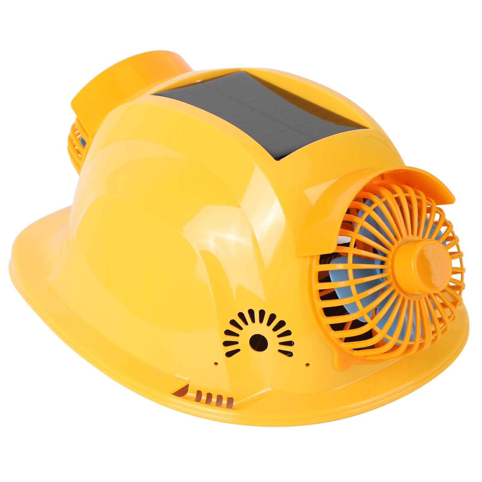 Solar Hard Hat 5 Gear Dual Cooling Fan Strong Bright Light Construction Safety Helmet