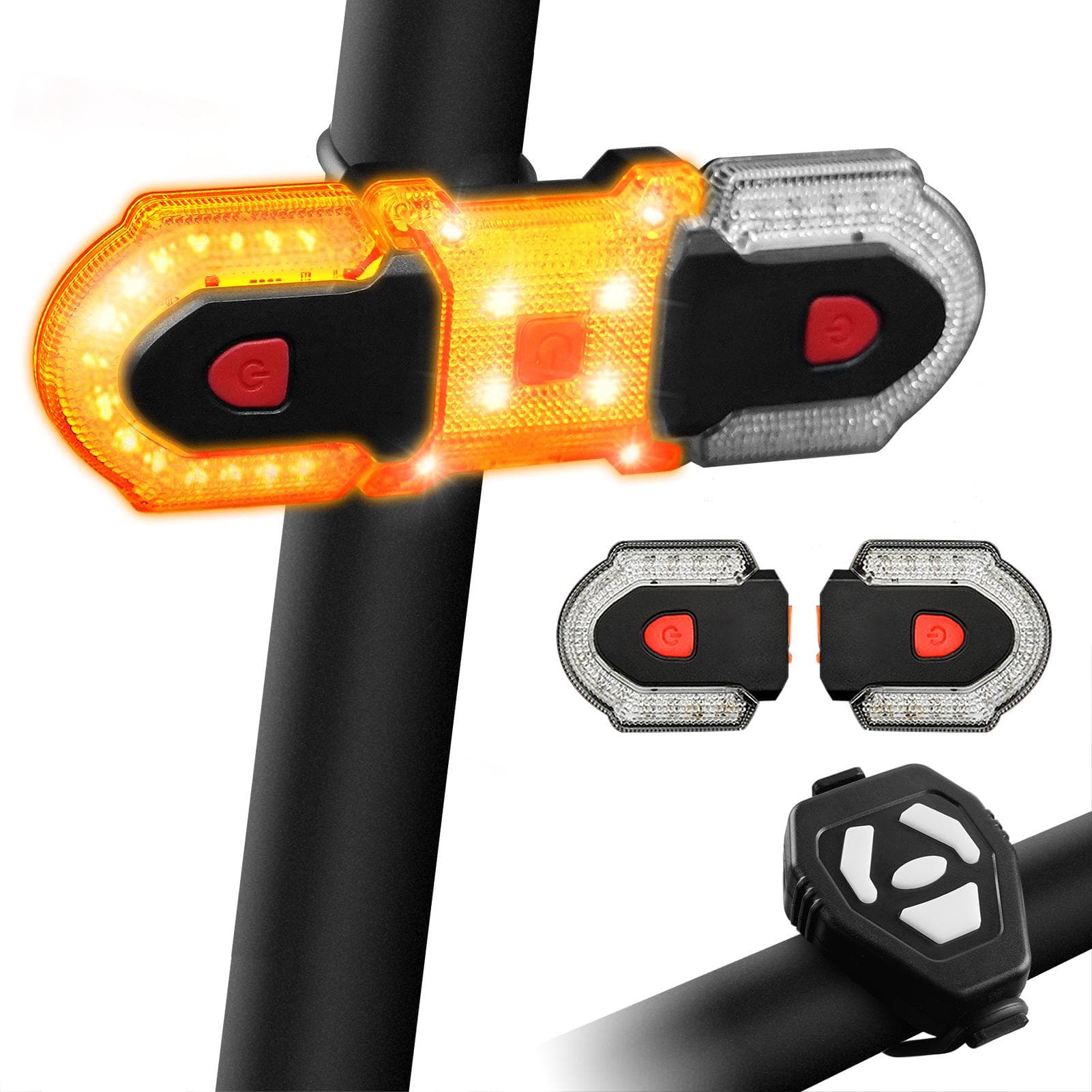 Wireless Control Bike Turn Signal Light Waterproof Bicycle Front Rear Safety Warning Light set 2