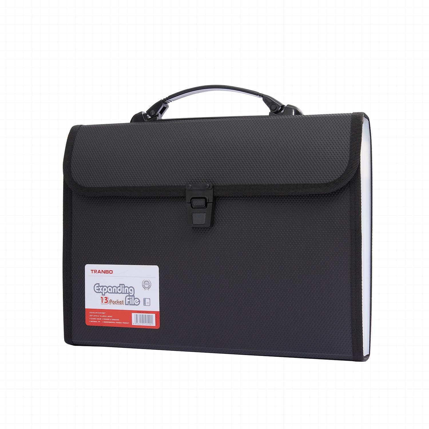 Portable 13 Pockets A4 Size Expanding Folder Paper Document Storage Organ Bag For Office Student School Supplies black