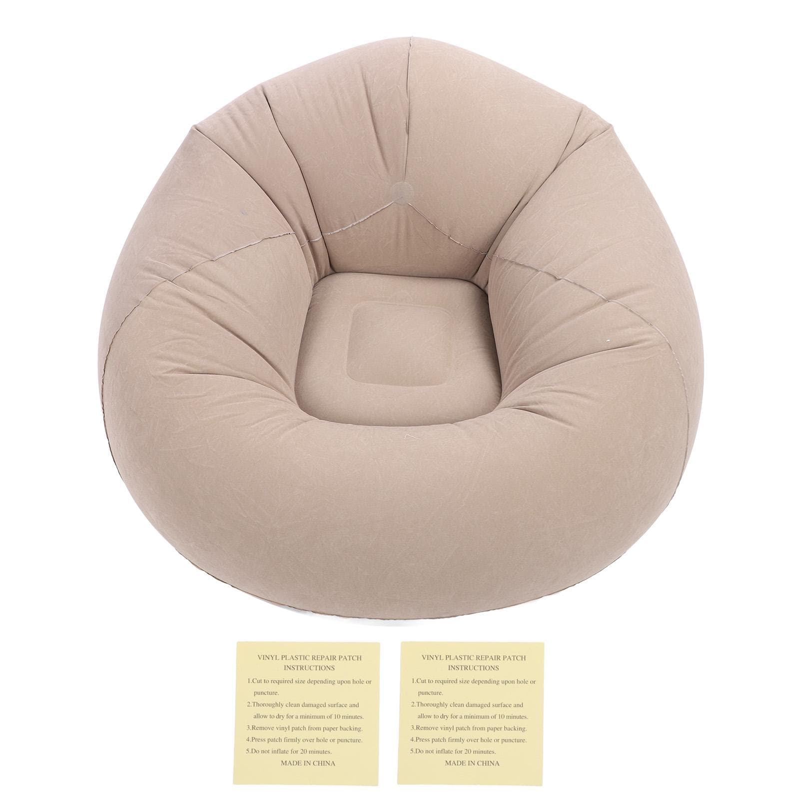 Inflatable Chair Foldable Portable Thickened Stable Support Blow Up Couch for Outdoor Camping Gray gray
