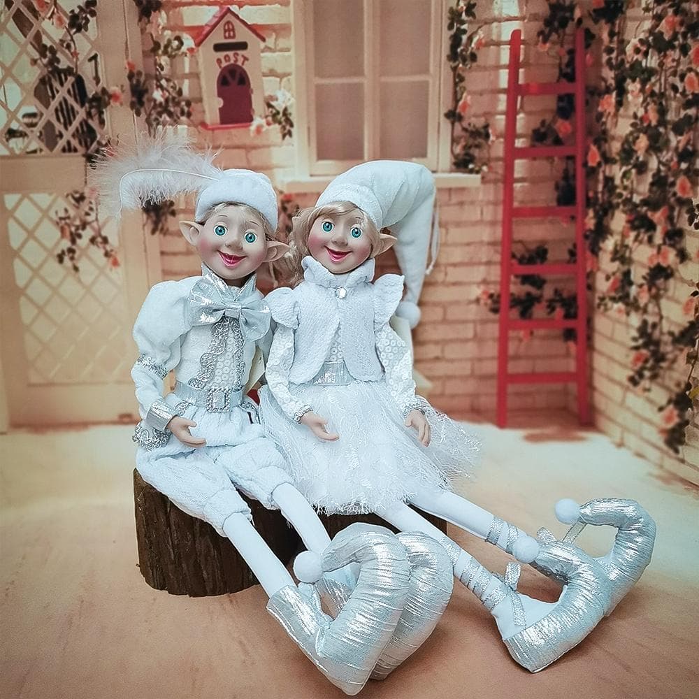 New Christmas Elf Plush Toys Home Decor Couple Elves Holiday Dolls Toy New Year Gift Kids Room Decoration Navidad Natal Xmas