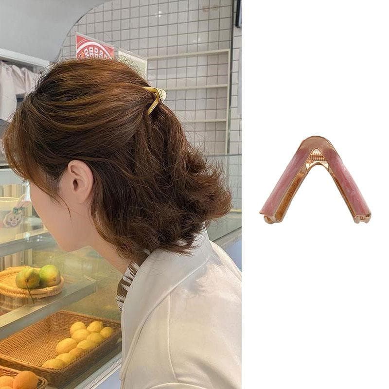 Fashion Acetate Triangle Hair Clips for Women Girls Hair Claw Chic Barrettes Claw Crab Hairpins Styling Tool Hair Accessories pink