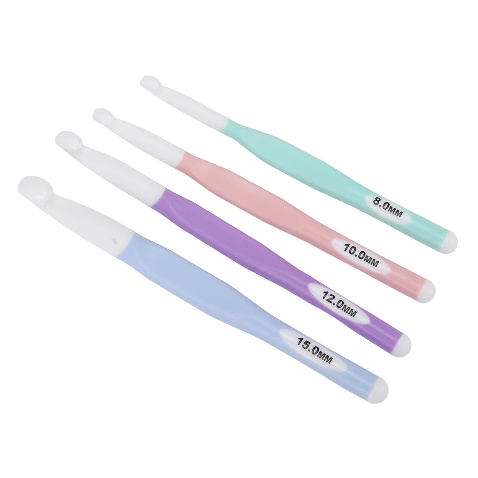 4 Pcs Crochet Hooks Ergonomic Design Clear Scale Plastic Crochet Hook Set for Knitting Carpets