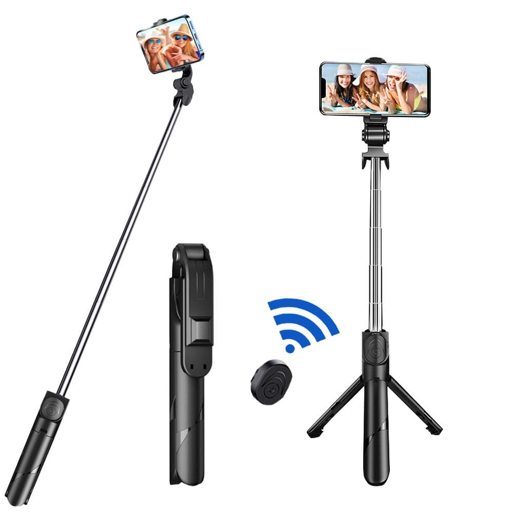 2021 Fashion BT Wireless Selfie Tripod Extendable Selfie Stick Aluminium Alloy 360° Rotation Phone