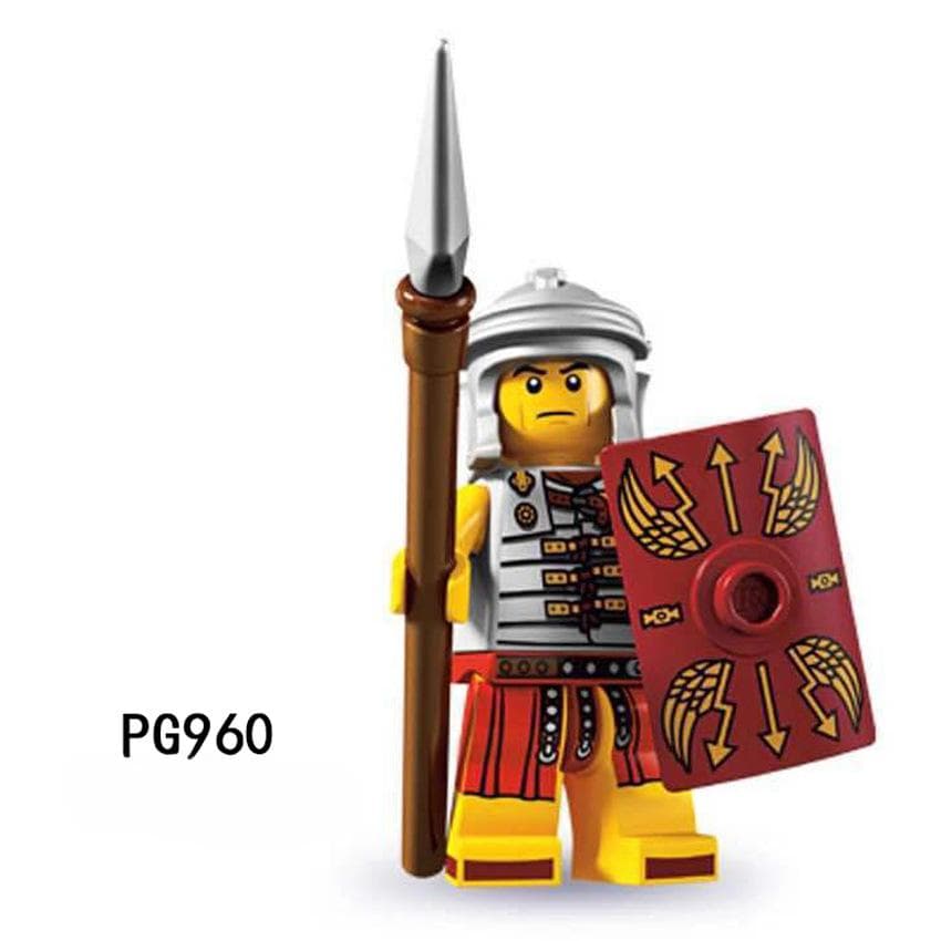 PG958 959 960 Roman Warrior Commander Shield Spear Building Block Toy
