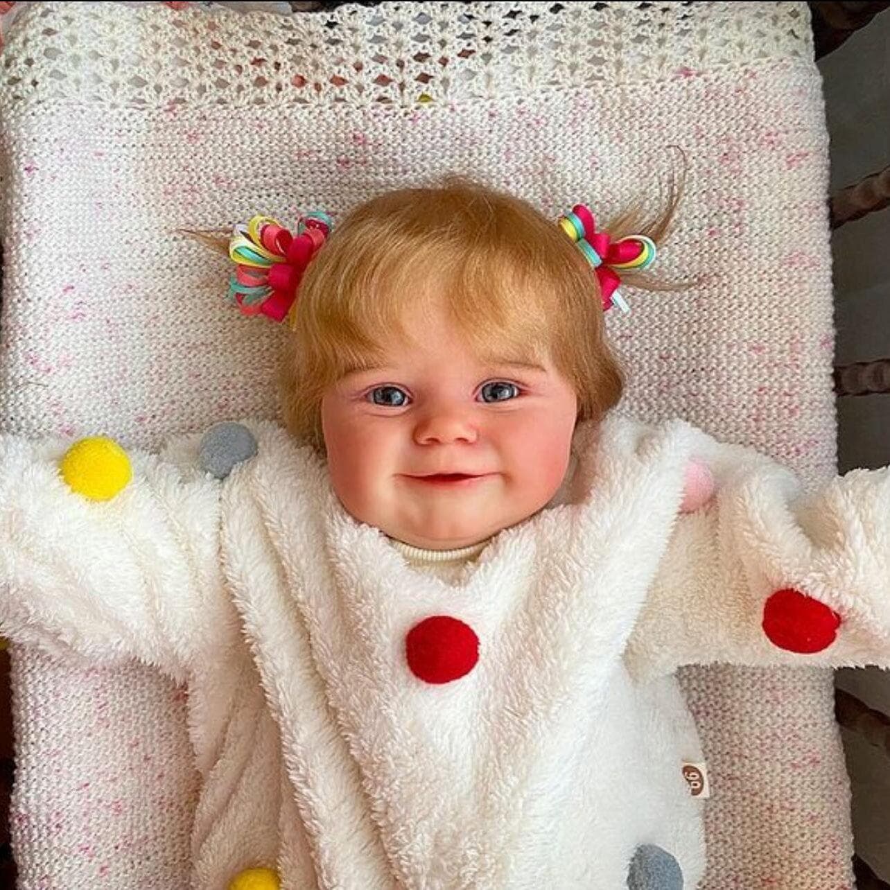 3D Skin With Vein 60 CM Cloth Body Silicone Baby Reborn Doll Toy For Girl Smiling Art Toddler Bebe Boneca Lifelike Finished doll