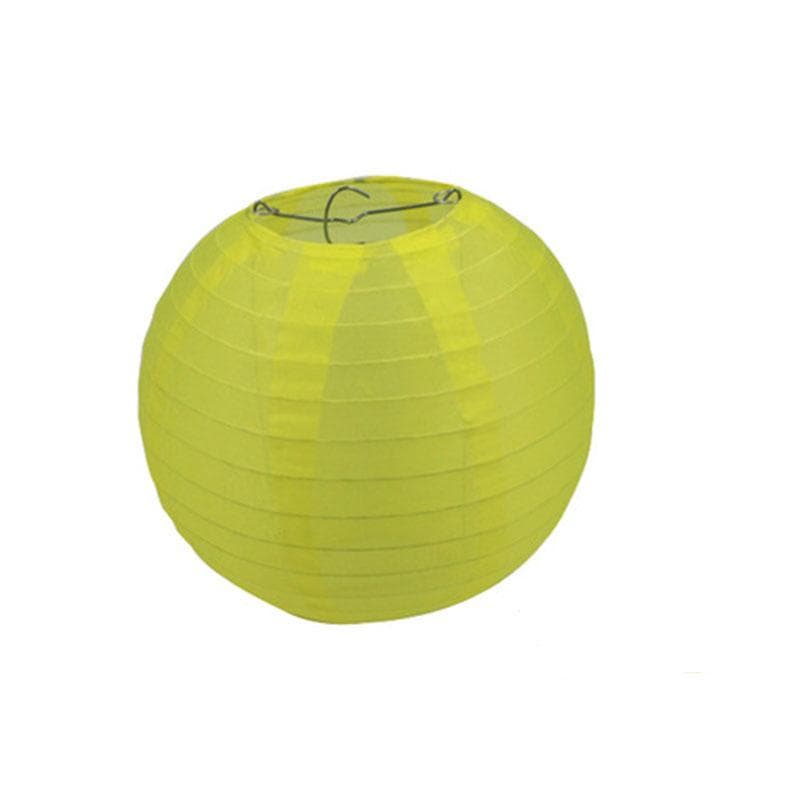 1Pcs Waterproof Lantern Outdoor Courtyard Decoration Rainproof Silk Fabric Folding Steel Wire Advertising Lanterns 10inch yellow