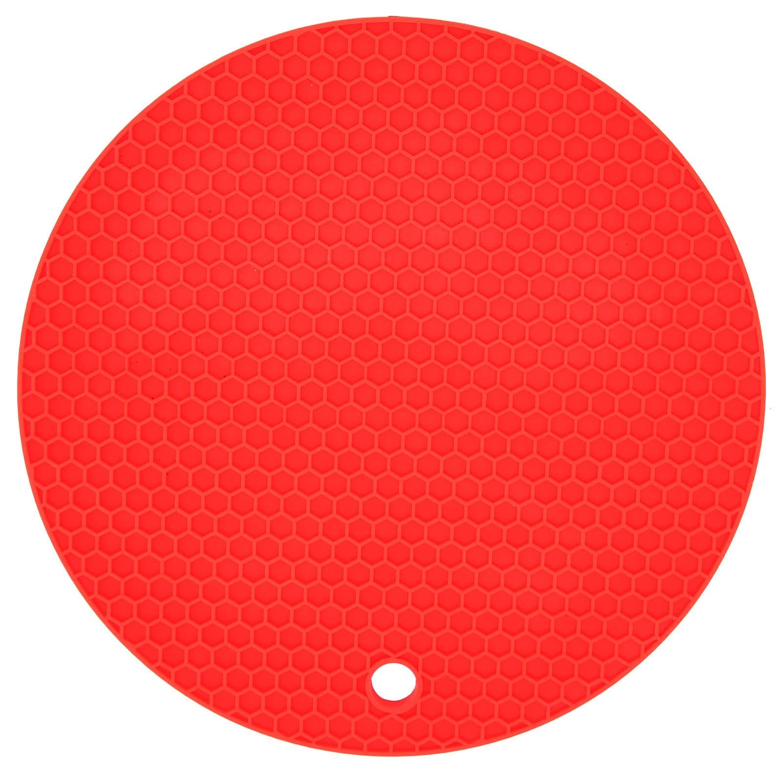 Round Shape Mat Food Grade Thickened Silicone Placemat Insulation Pad Microwave Oven MatRed red