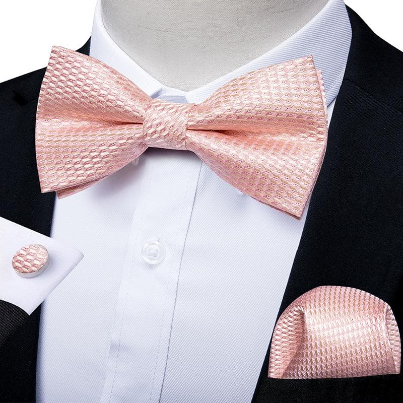 Bow Tie for Men Classic Red Green Paisley Pre-tied Bowtie Cufflinks Set for Party Butterfly Knot Gift Mens Accessories 0152