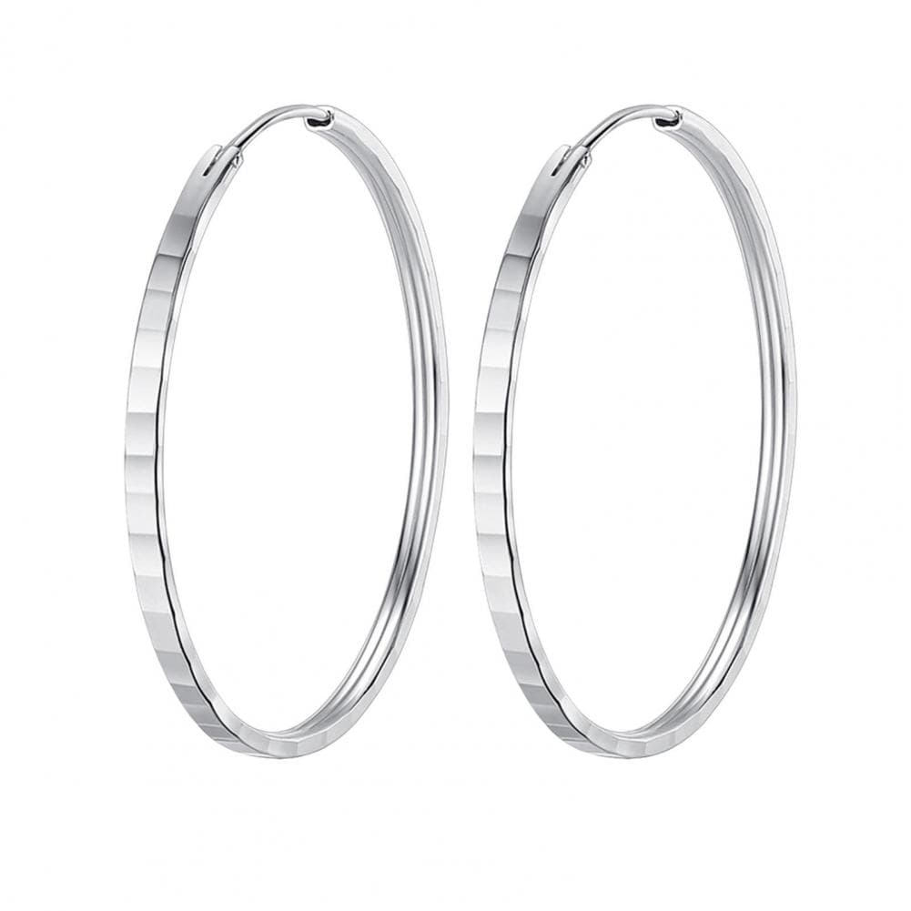 Barely Noticeable Geometric Earrings Geometric Design Hoop Earrings with High Brightness Shine Comfortable Wear Circle for Women