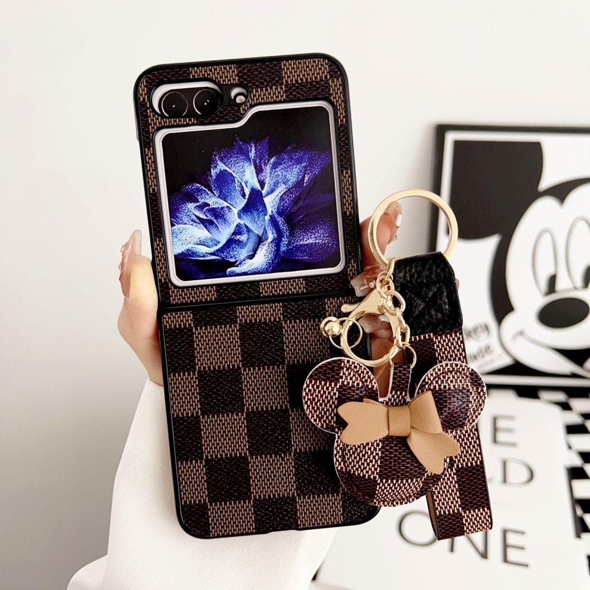 fashion Leather Phone Case for Samsung Galaxy Z Flip 5 4 3 Hangings Protective Back Cover for Samsung Z Flip 5