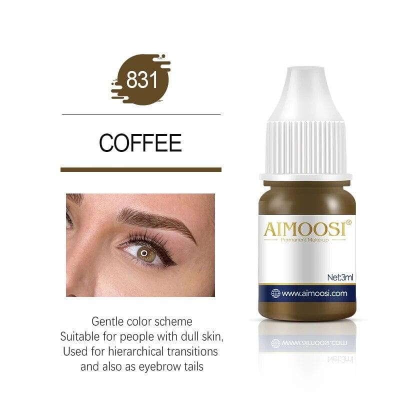 Tattoo Ink Nano Pigment Milkly Colors For Semi Permanent MakeUp Sets Tint Eyebrow Eyeliner Lips Beauty 3ml Microblading Pigments 831 COFFEE