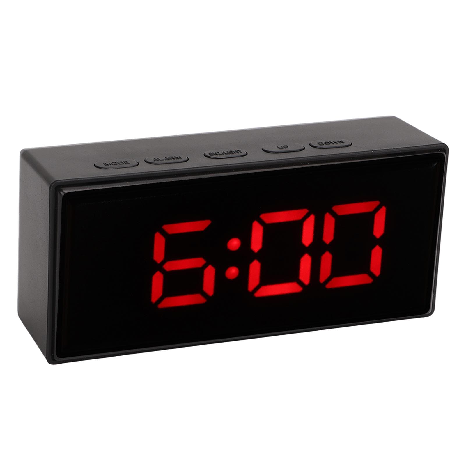 Mirrored Digital Alarm Clock Smart Light Sensing LED Display Digital Smart Clock with Two Display red