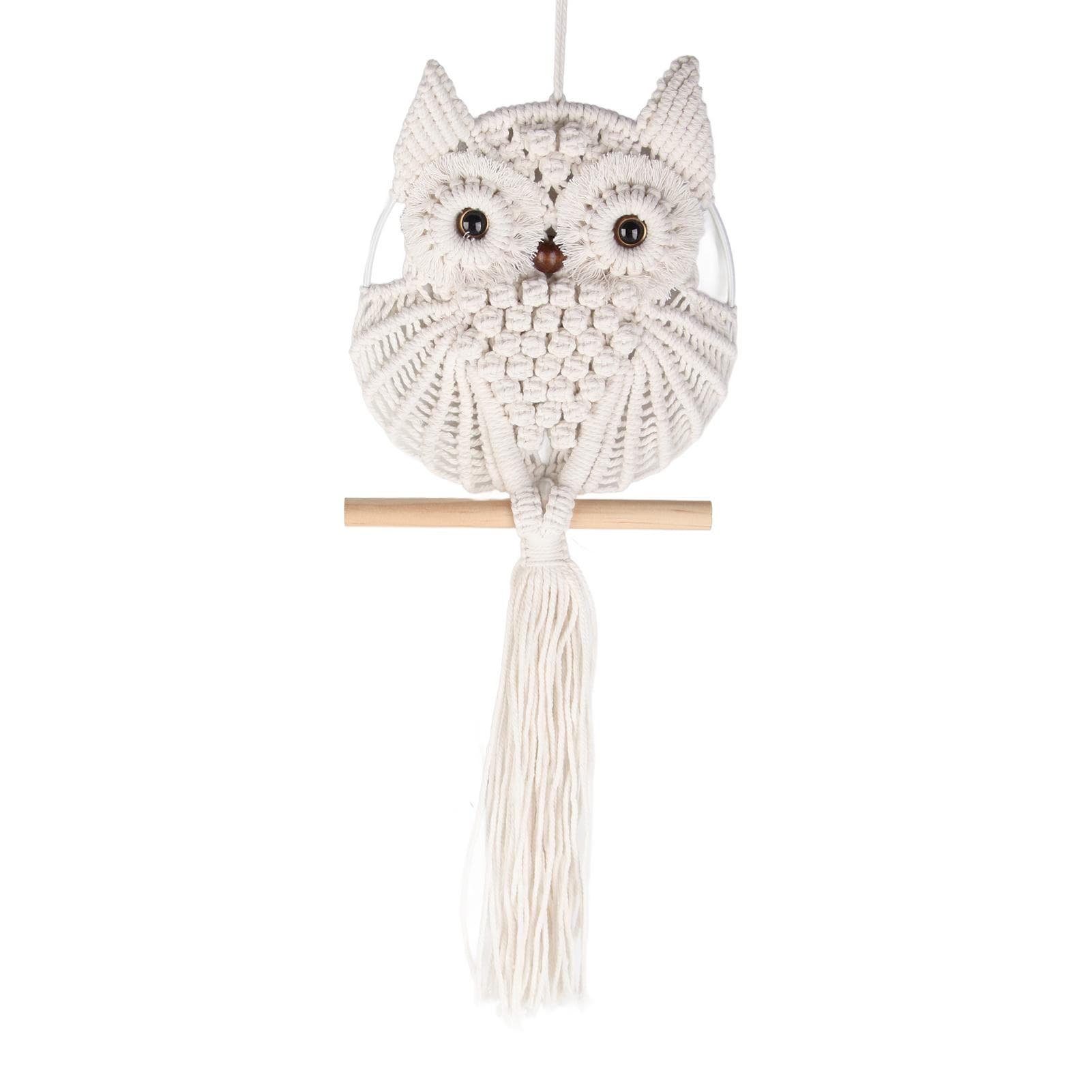 Owl Macrame Wall Hanging Hand Woven Boho Tapestry Owl Macrame Wall Art Decor for Living Room