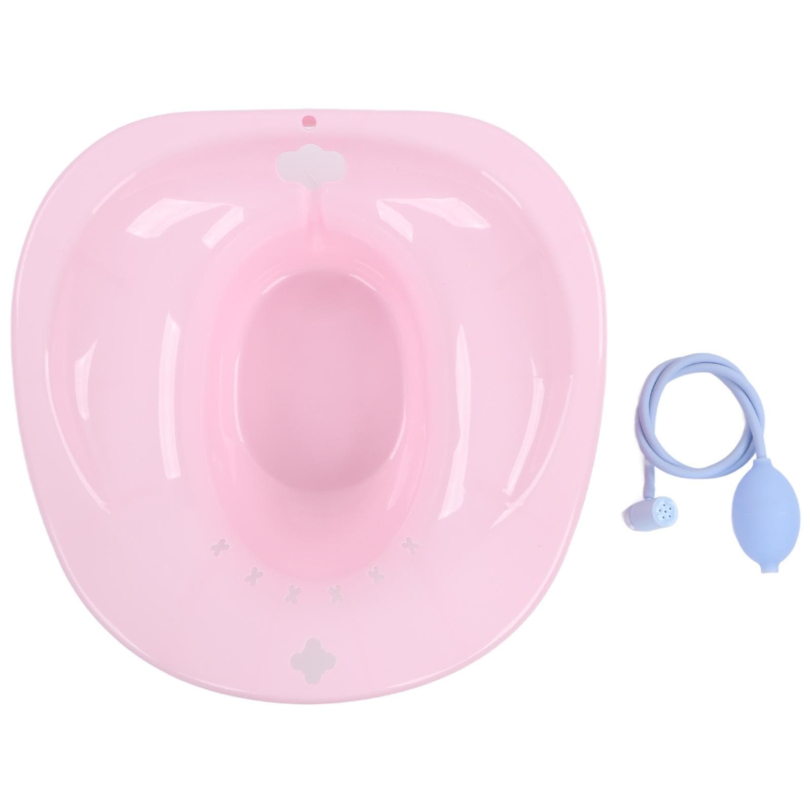 Sitz Bath Seat Deeper Bowl Drain Holes Skid Proof Unisex Toilet Sitz Bath Tub for Men Women pink