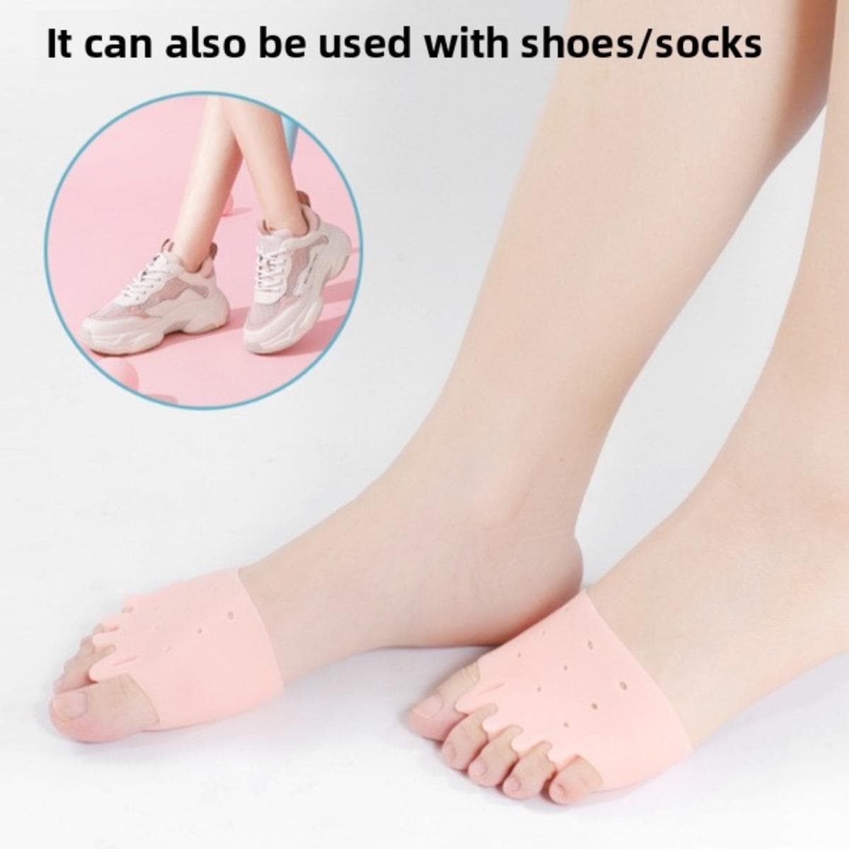 2pcs Toe Separator Made of Silica Gel with Bunion Brace-Comfortable Foot Alignment Tool To Enhance Fitness Training Effect One size(1 pairs) pink