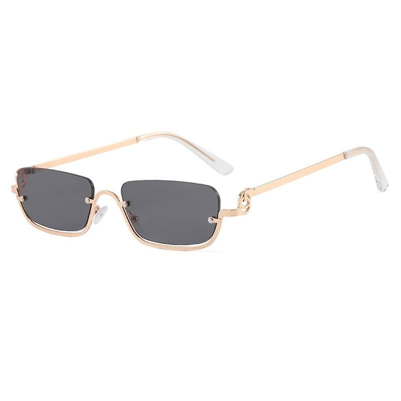 Unisex Metal Square Sunglasses Anti UV Small Frame Driving Glasses Casual Street Wear Accessory for Men Women