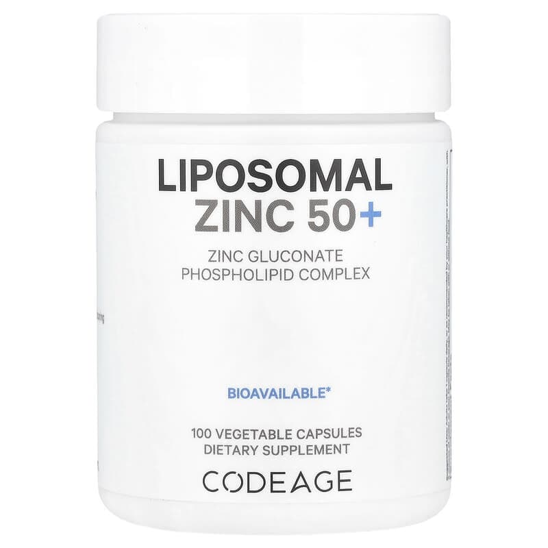 Codeage, mineral, liposomal zinc 50, 50 mg, 100 capsules