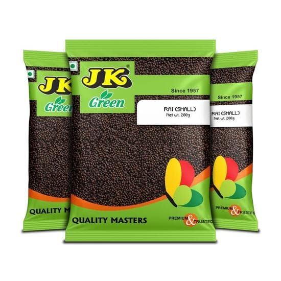 JK Rai (Small Red Mustard) | Aromatic Mustard Seeds for Cooking, | (Pack of 4)