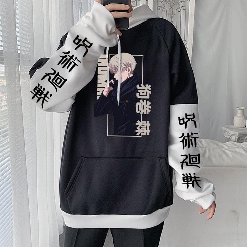 Japanese Anime Jujutsu Kaisen Inumaki Toge Cosplay Hoodie Clothes Men Women Casual Streetwear Gothic Long Sleeve Sweatshirts S black