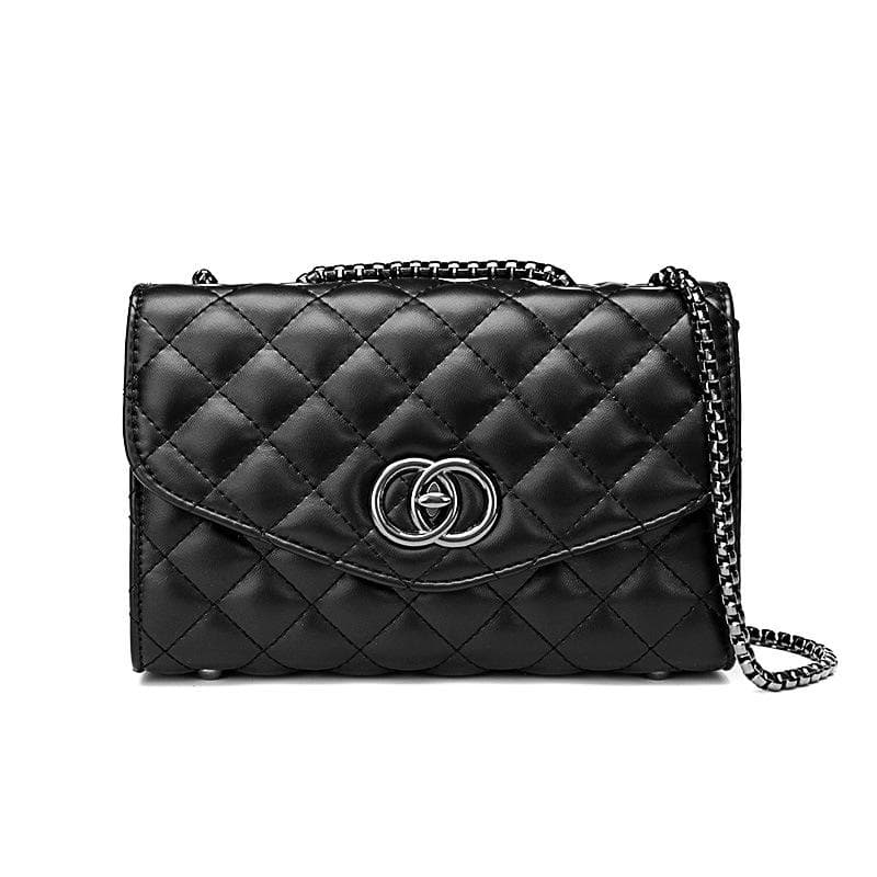Women's Bag Fashion Multi-purpose Commuter Bag Summer Simple Diamond Lattice Chain Small Square Bag Single Shoulder Crossbody black