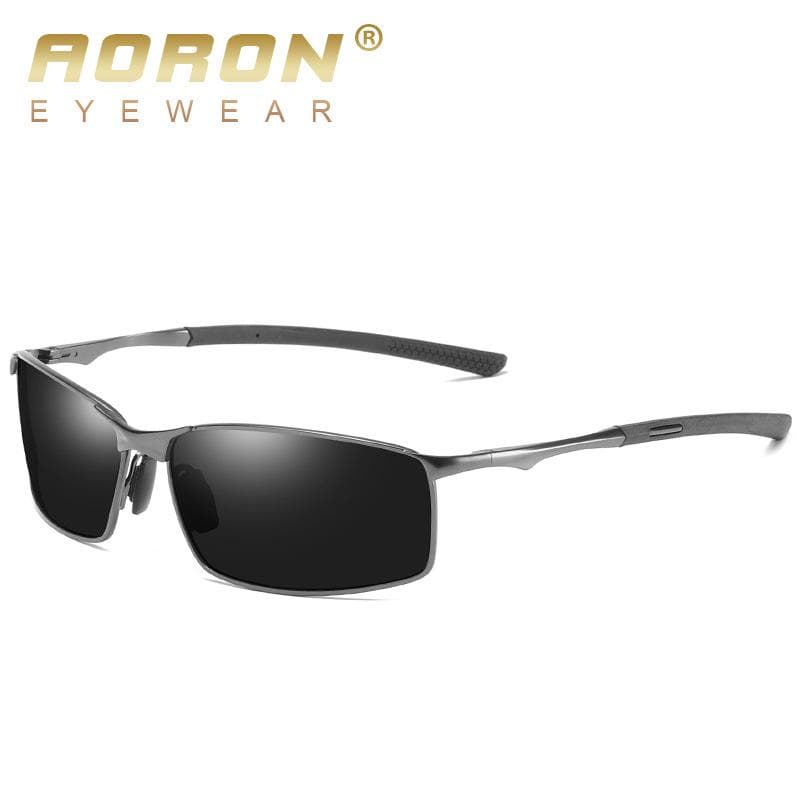 AORON Polarized Sunglasses Mens/Women Driving Mirror Sun Glasses Metal Frame Goggles UV400 Anti-Glare Sunglasses Without Case gray